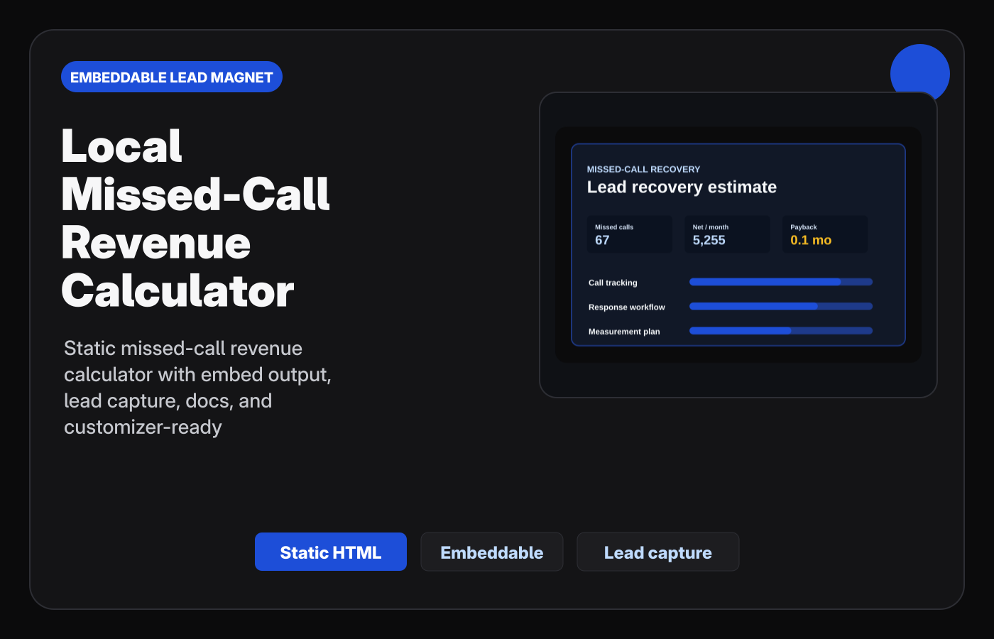 Local Missed-Call Revenue Calculator Starter Kit product cover.
