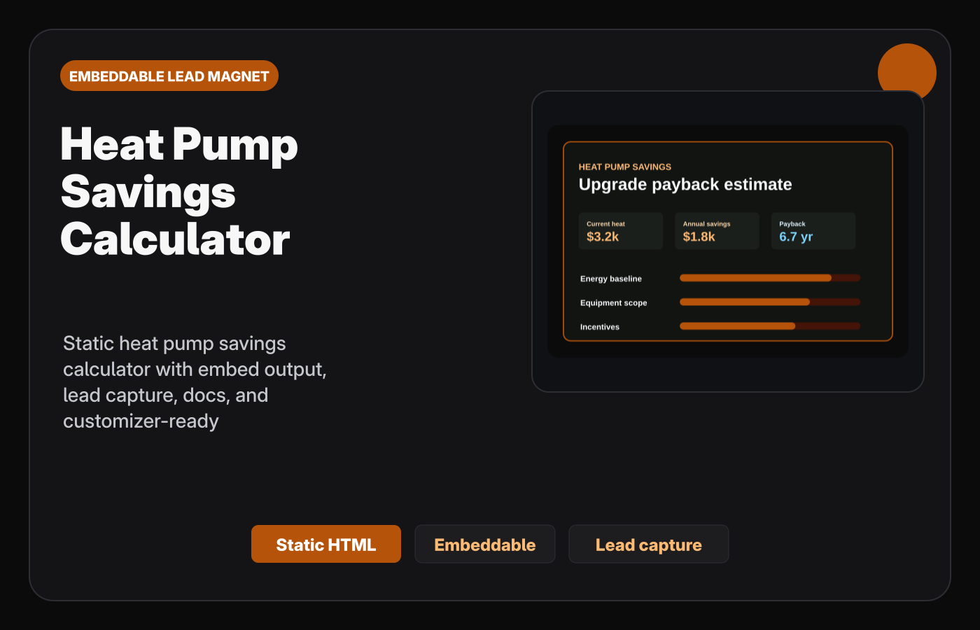 Heat Pump Savings Calculator Starter Kit product cover.